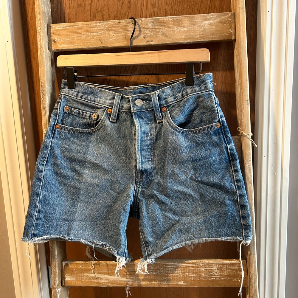 Levi's Mid-Rise Distressed Jean Shorts